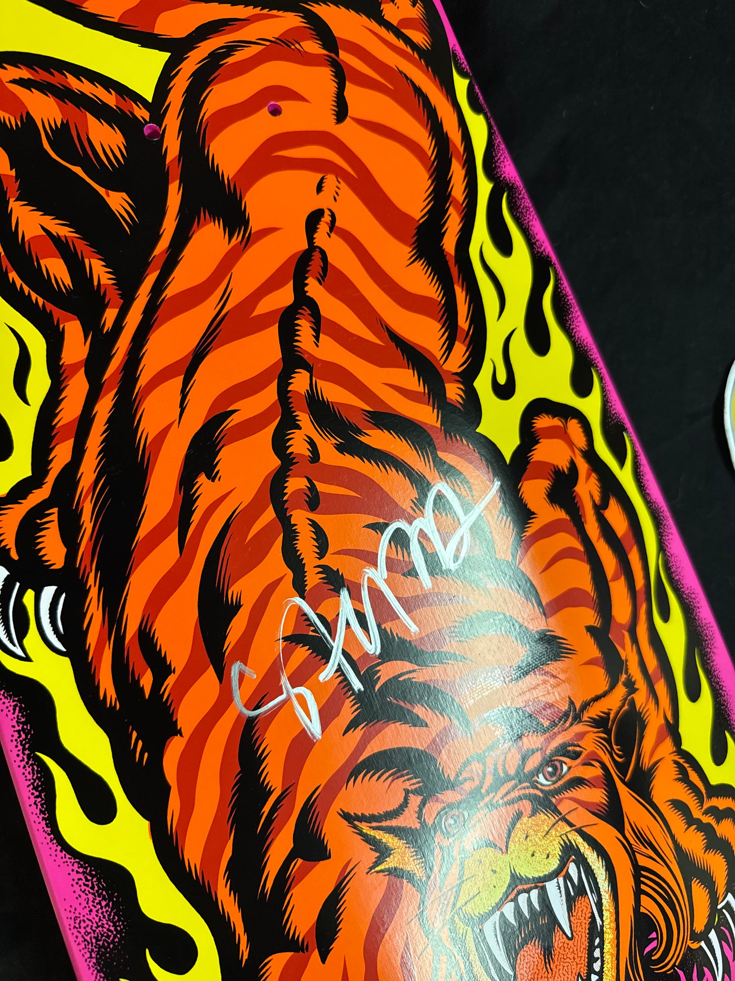 Signed Steve Alba SALBA Autographed Skateboard Deck Santa Cruz Pink Tiger