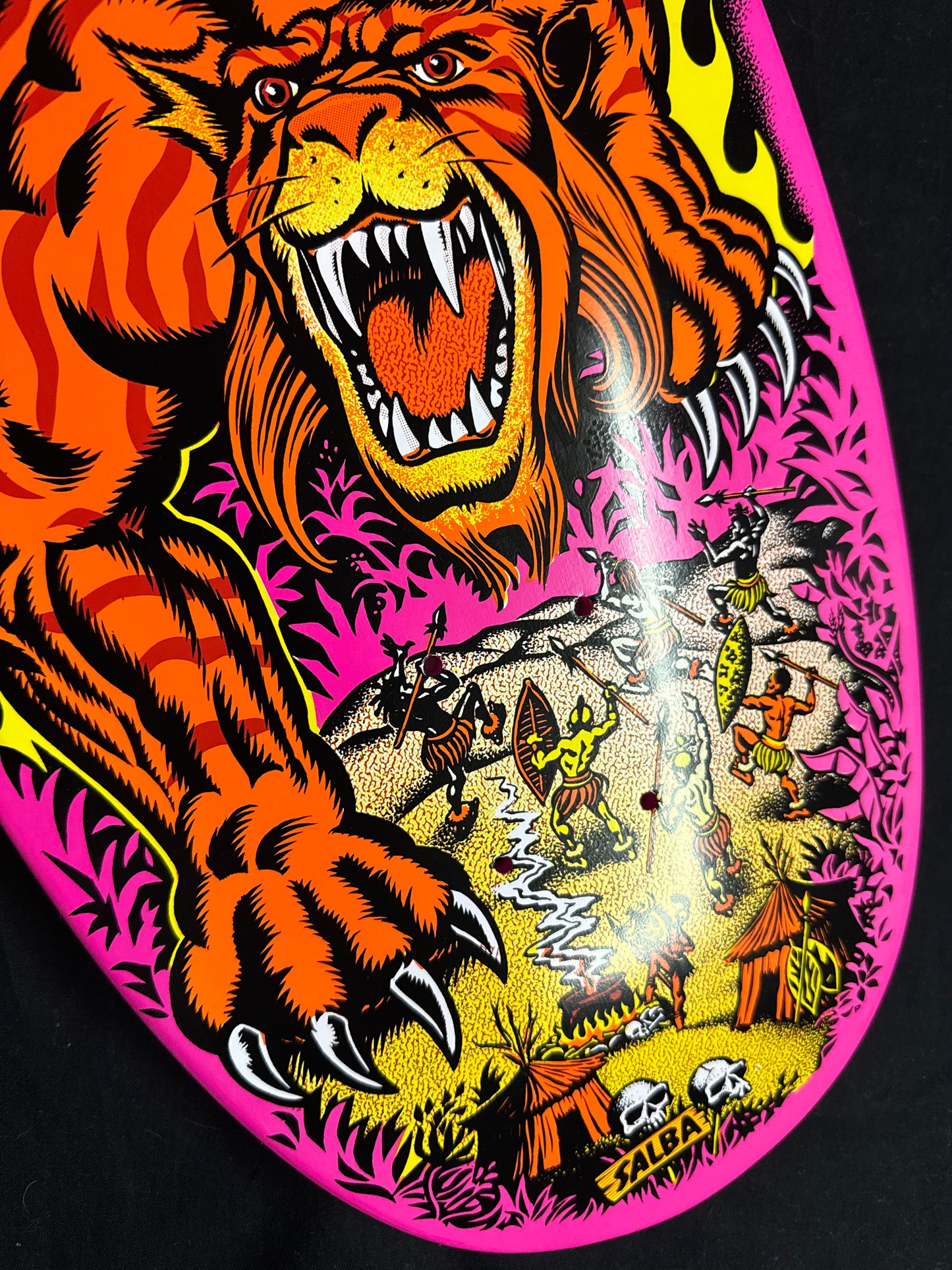 Signed Steve Alba SALBA Autographed Skateboard Deck Santa Cruz Pink Tiger