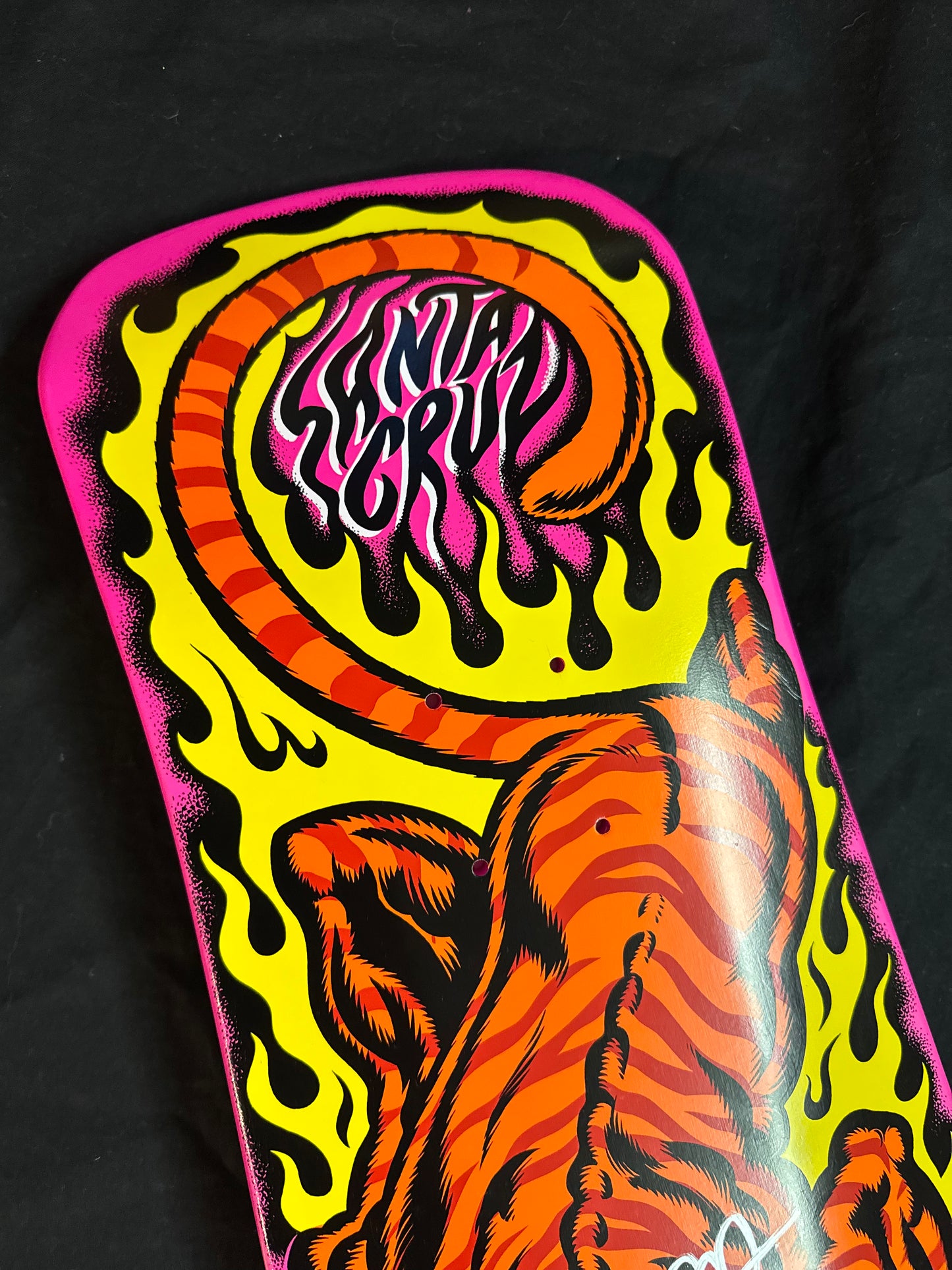Signed Steve Alba SALBA Autographed Skateboard Deck Santa Cruz Pink Tiger