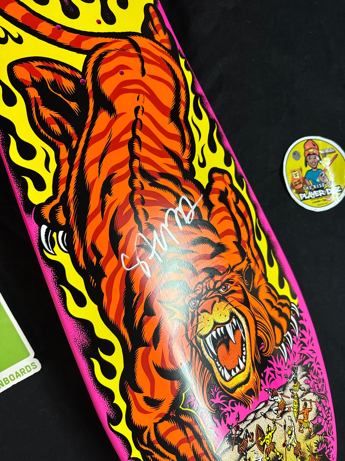 Signed Steve Alba SALBA Autographed Skateboard Deck Santa Cruz Pink Tiger