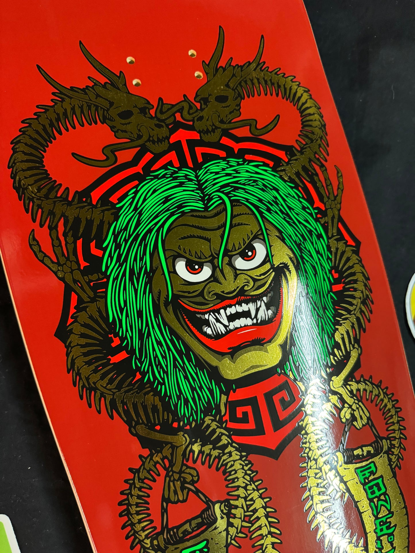 Signed Steve Caballero Red Gold Foil Joker Powell Peralta Autographed Skateboard Deck