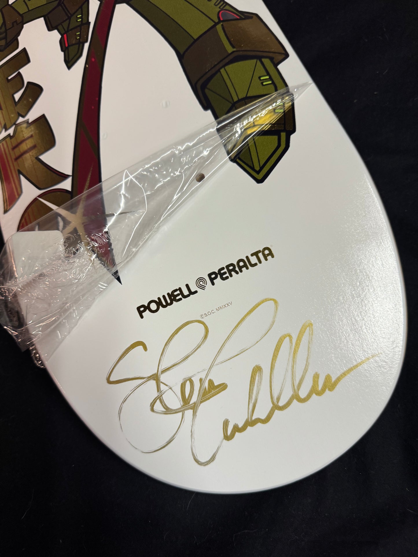 Steve Caballero Signed Gold Foil Gundam Wing Autographed Skateboard Deck Black Powell Peralta