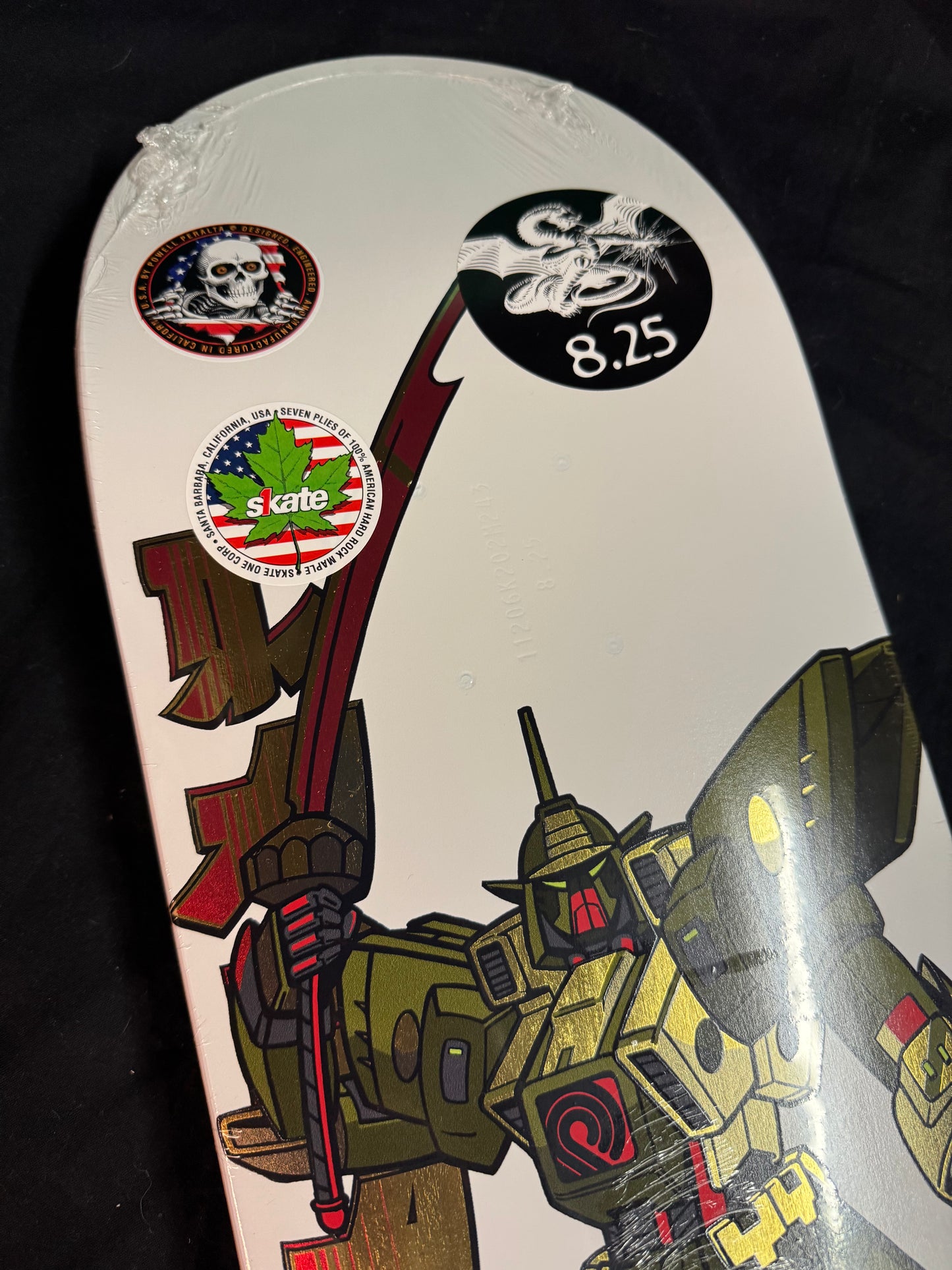 Steve Caballero Signed Gold Foil Gundam Wing Autographed Skateboard Deck Black Powell Peralta
