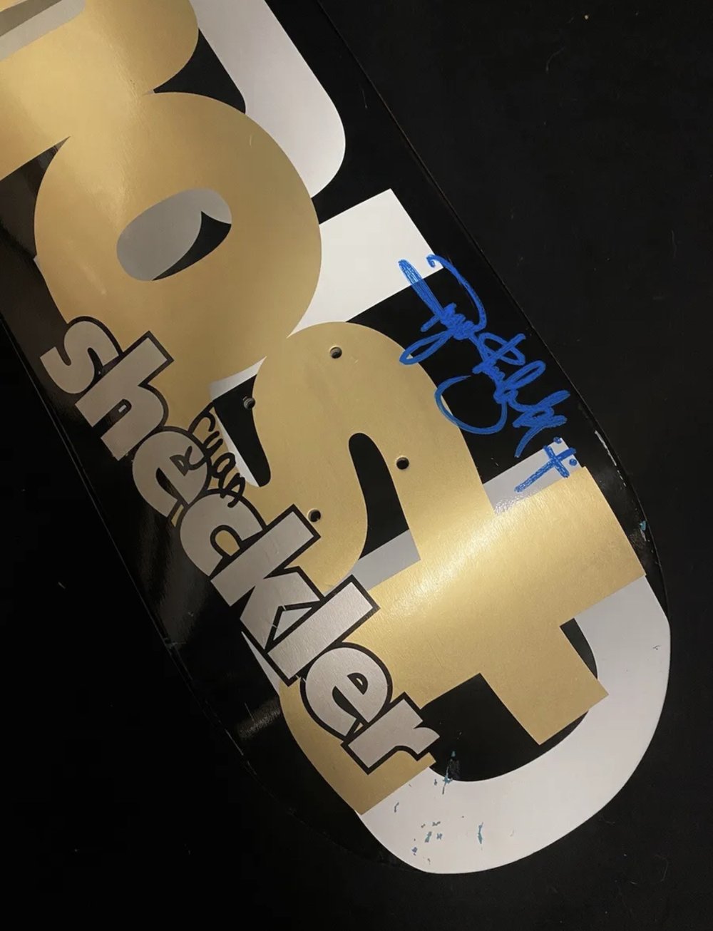 Signed Ryan Sheckler Gold Almost Autographed Skateboard Deck World Industries Pro Model