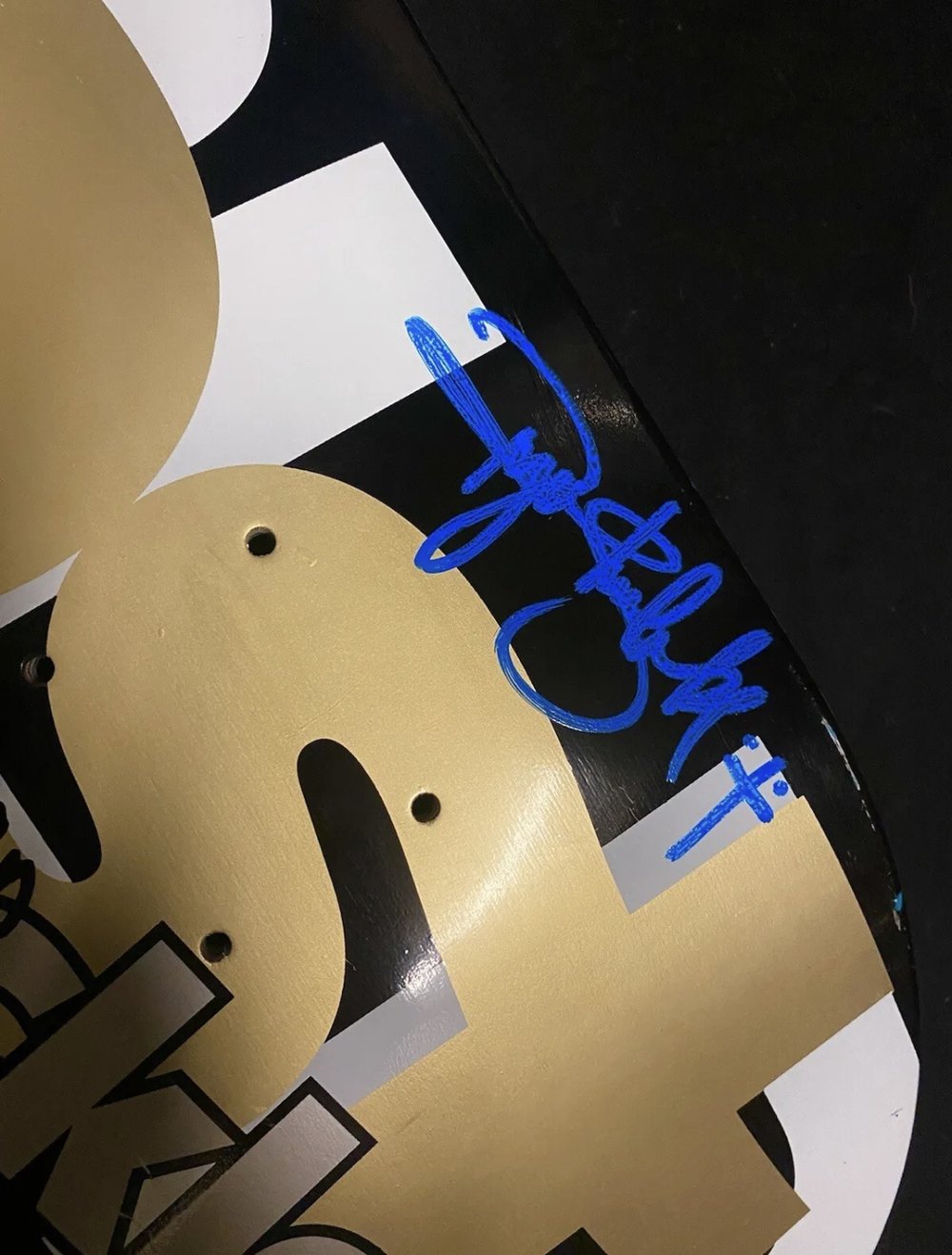 Signed Ryan Sheckler Gold Almost Autographed Skateboard Deck World Industries Pro Model