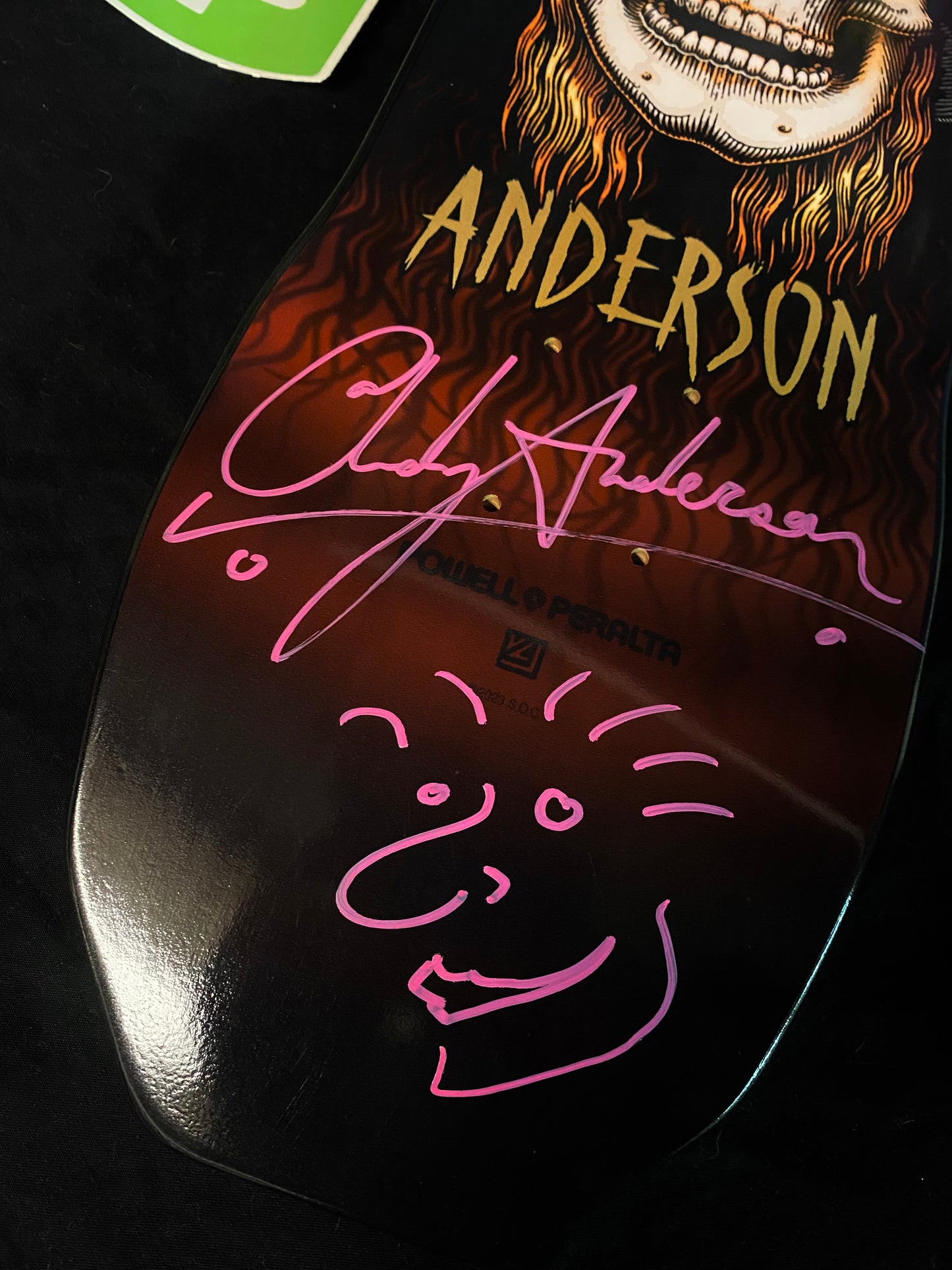 Signed Andy Anderson Heron Skull Rust Powell Peralta Autographed Skateboard Deck