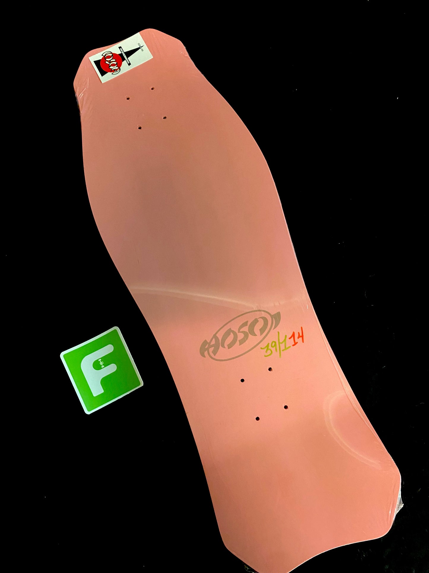 Signed Christian Hosoi  Hammerhead Autographed Skateboard Deck Pink Gold Speckled