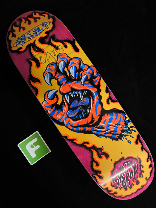 Signed Steve Alba SALBA Santa Cruz Tiger Screaming Hand Autographed Skateboard Deck