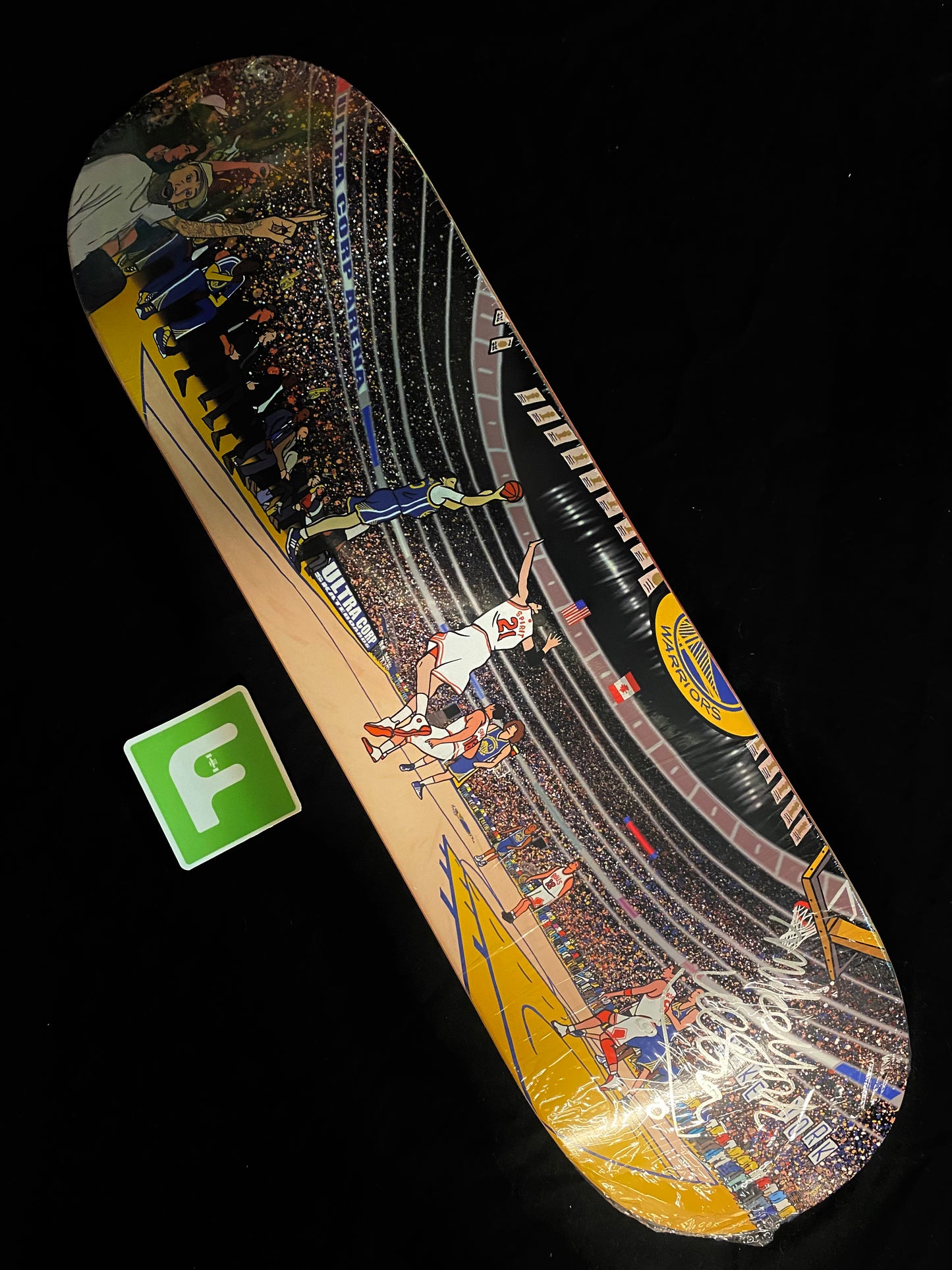 Signed Mike York Ultra Corp Autographed Skateboard Deck Warriors NBA Game