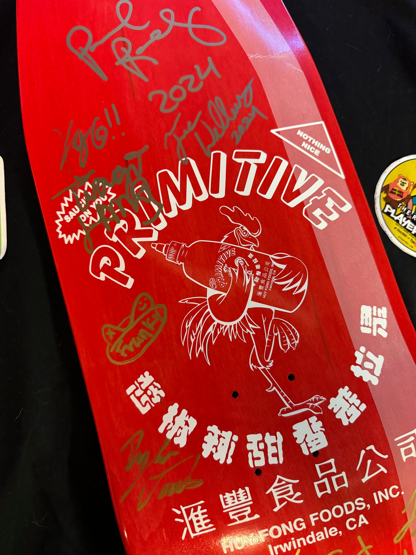 Primitive Team Signed Sriracha Paul Rodriguez Autographed Skateboard Deck Cruiser