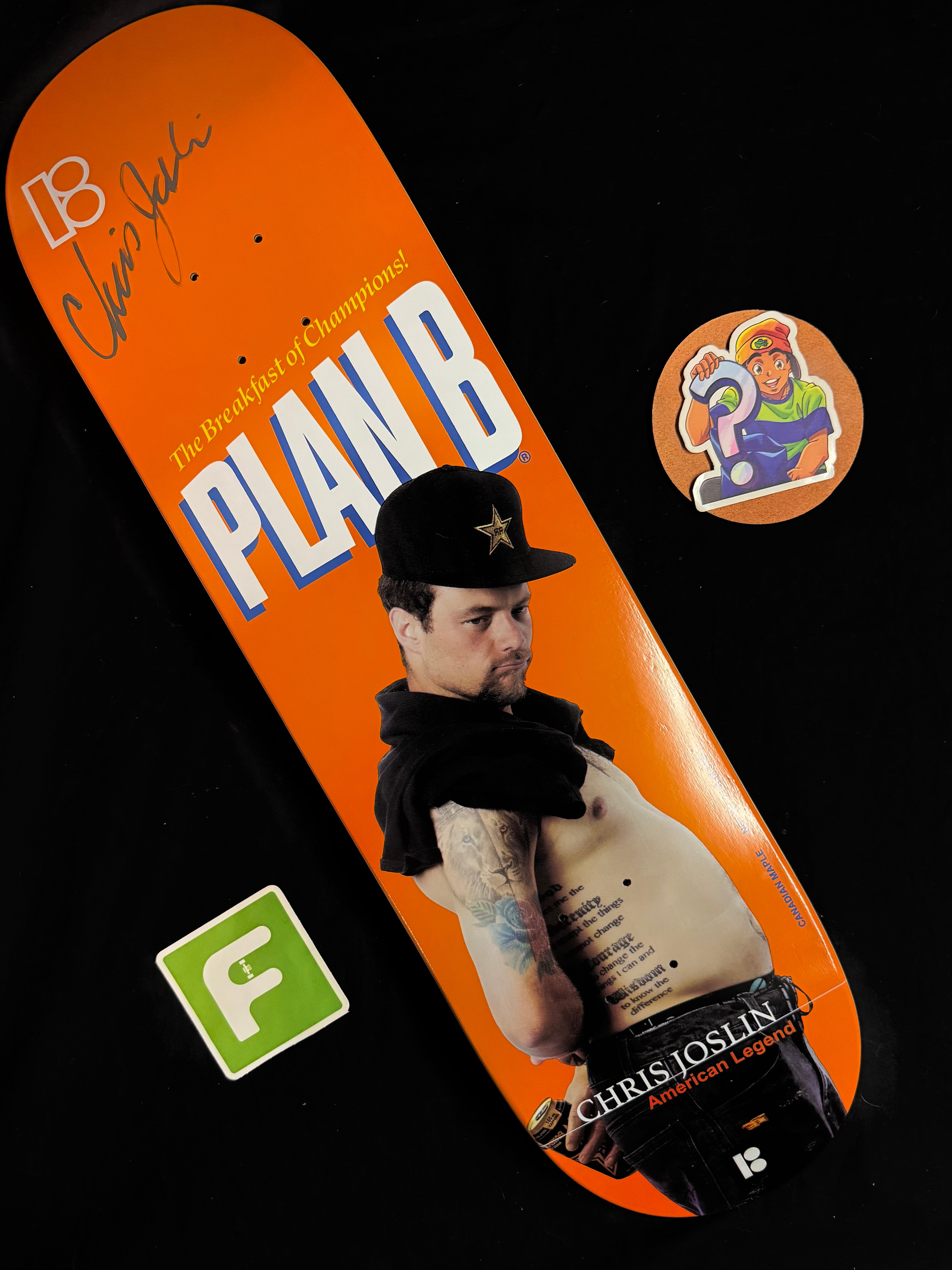 Signed Chris Joslin Olympic Wheaties Plan B Autographed Skateboard Dec ...