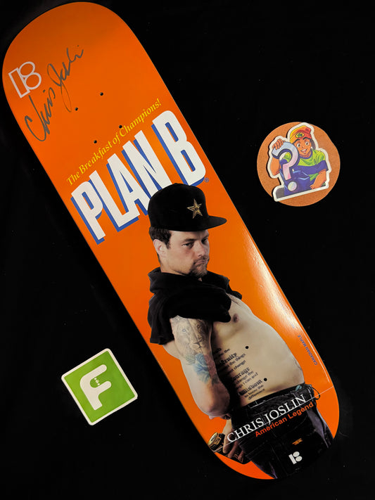 Signed Chris Joslin Olympic Wheaties Plan B Autographed Skateboard Deck