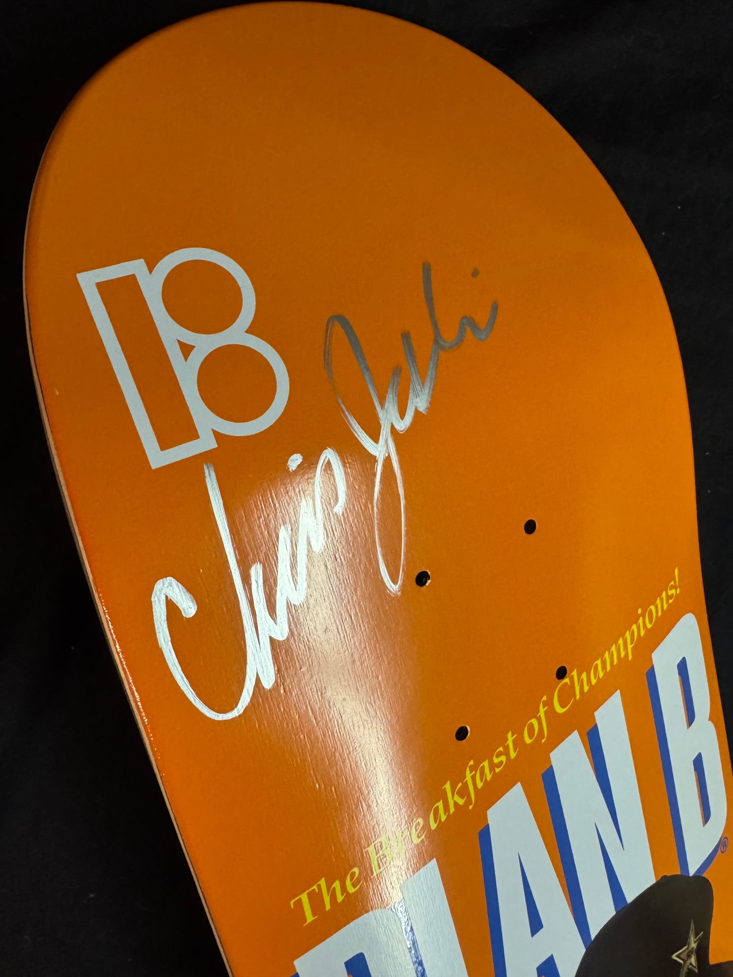 Signed Chris Joslin Olympic Wheaties Plan B Autographed Skateboard Deck