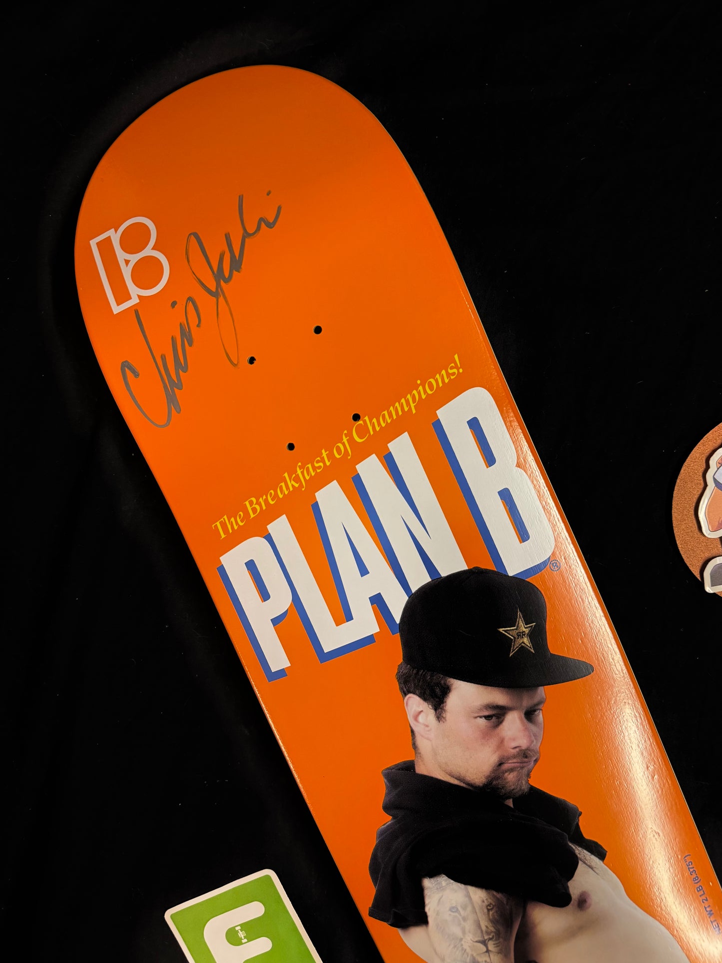 Signed Chris Joslin Olympic Wheaties Plan B Autographed Skateboard Deck