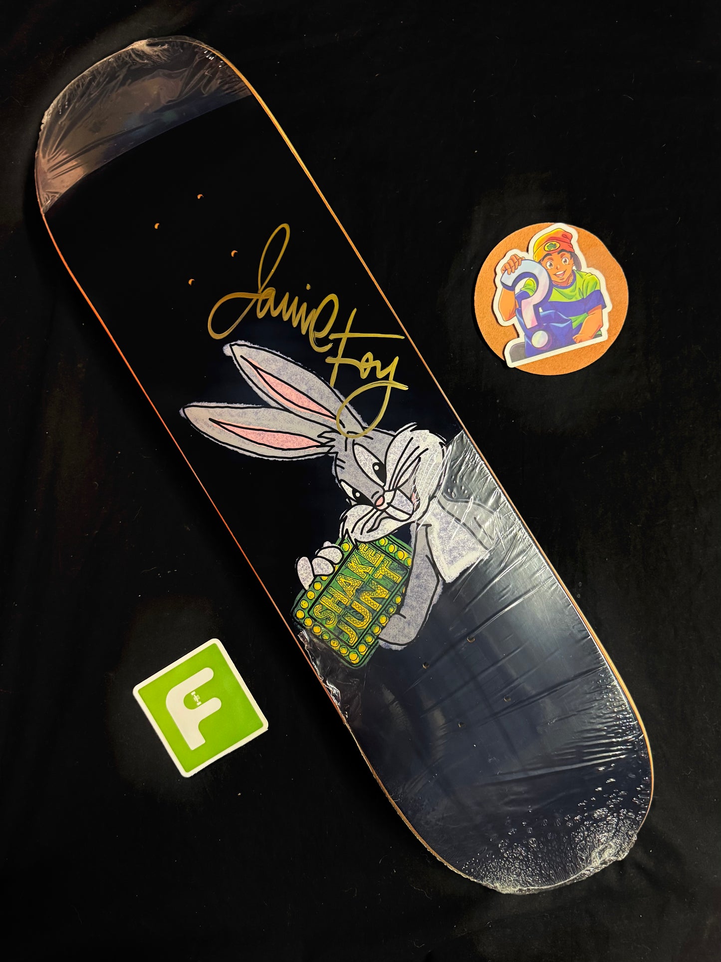 Signed Jamie Foy Big Boy Bugs Bunny Shake Junt Autographed Skateboard Deck