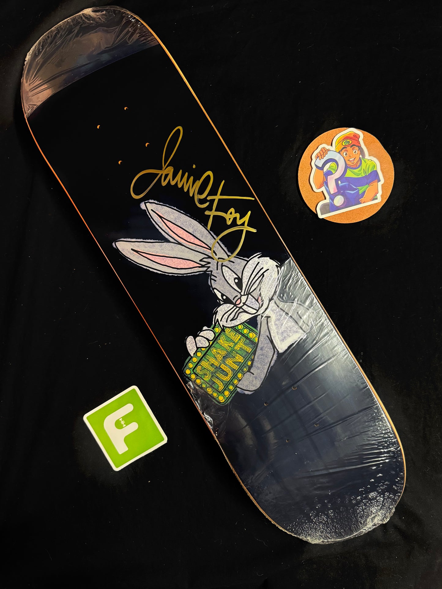 Signed Jamie Foy Big Boy Bugs Bunny Shake Junt Autographed Skateboard Deck