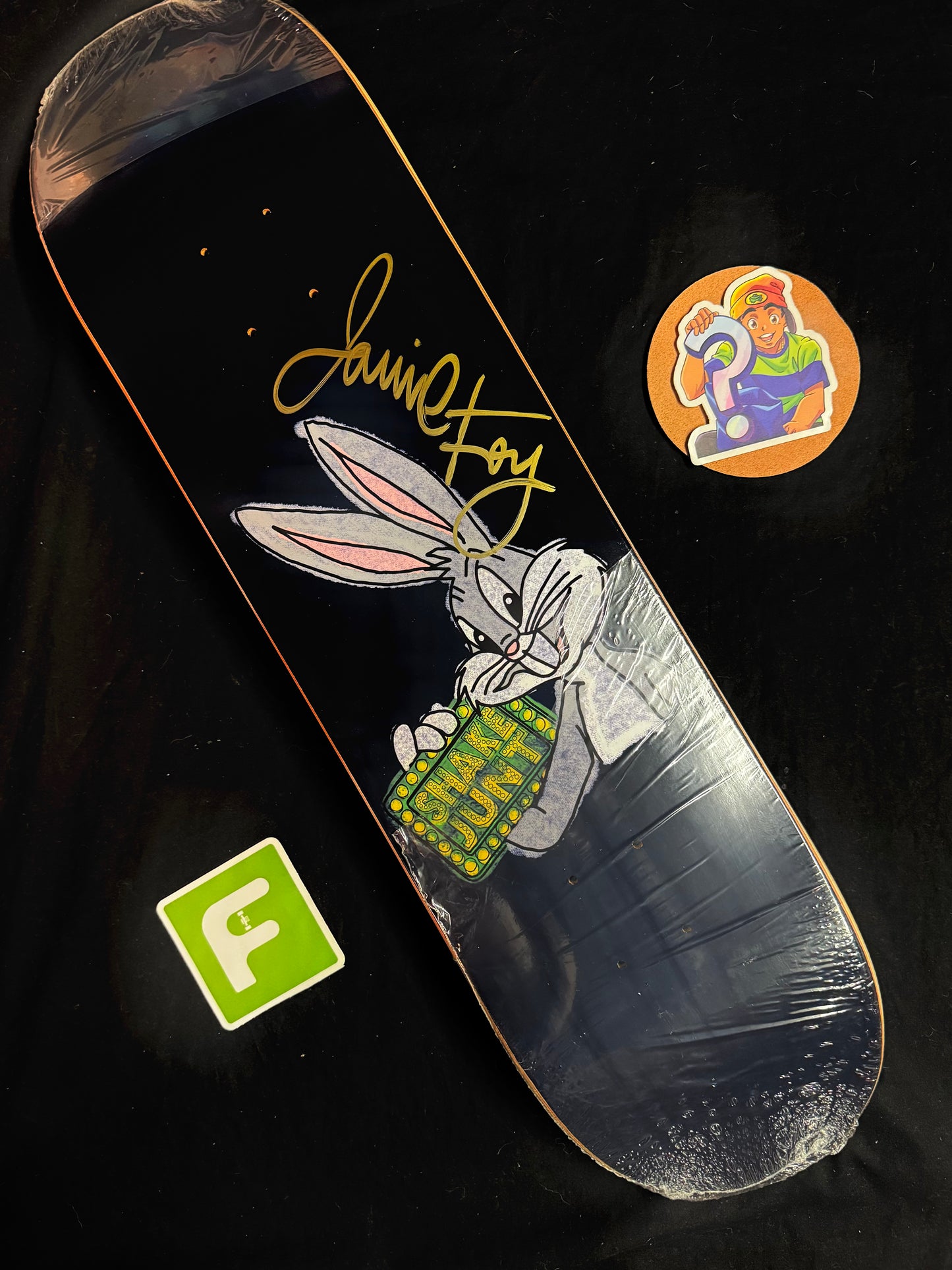 Signed Jamie Foy Big Boy Bugs Bunny Shake Junt Autographed Skateboard Deck