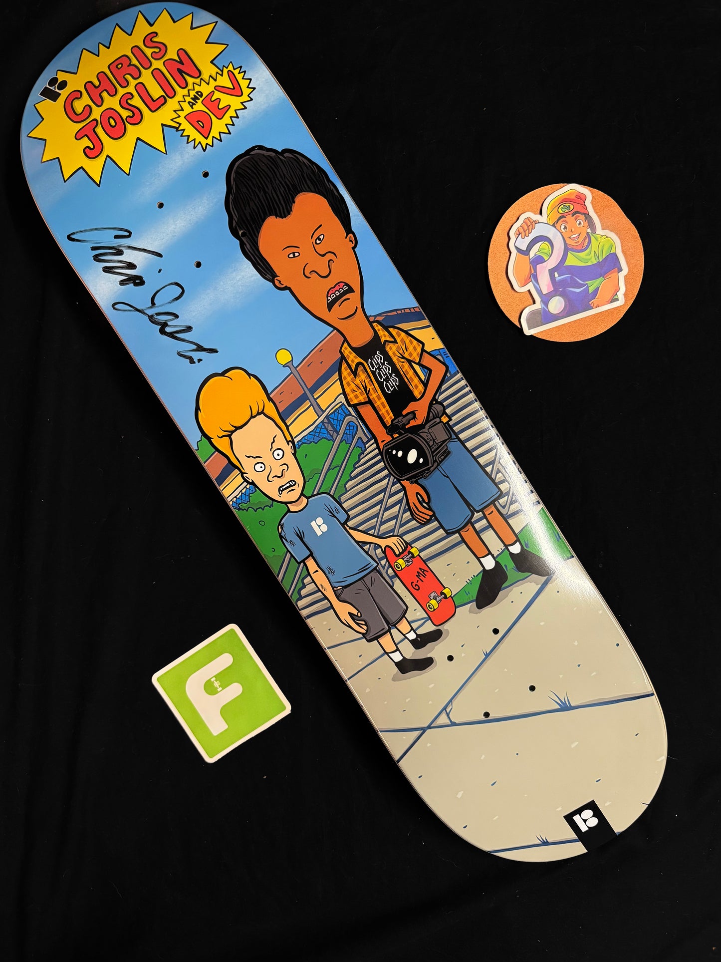 Signed Chris Joslin Beavis Butthead Dev Tim Baron Plan B Autographed Skateboard Deck