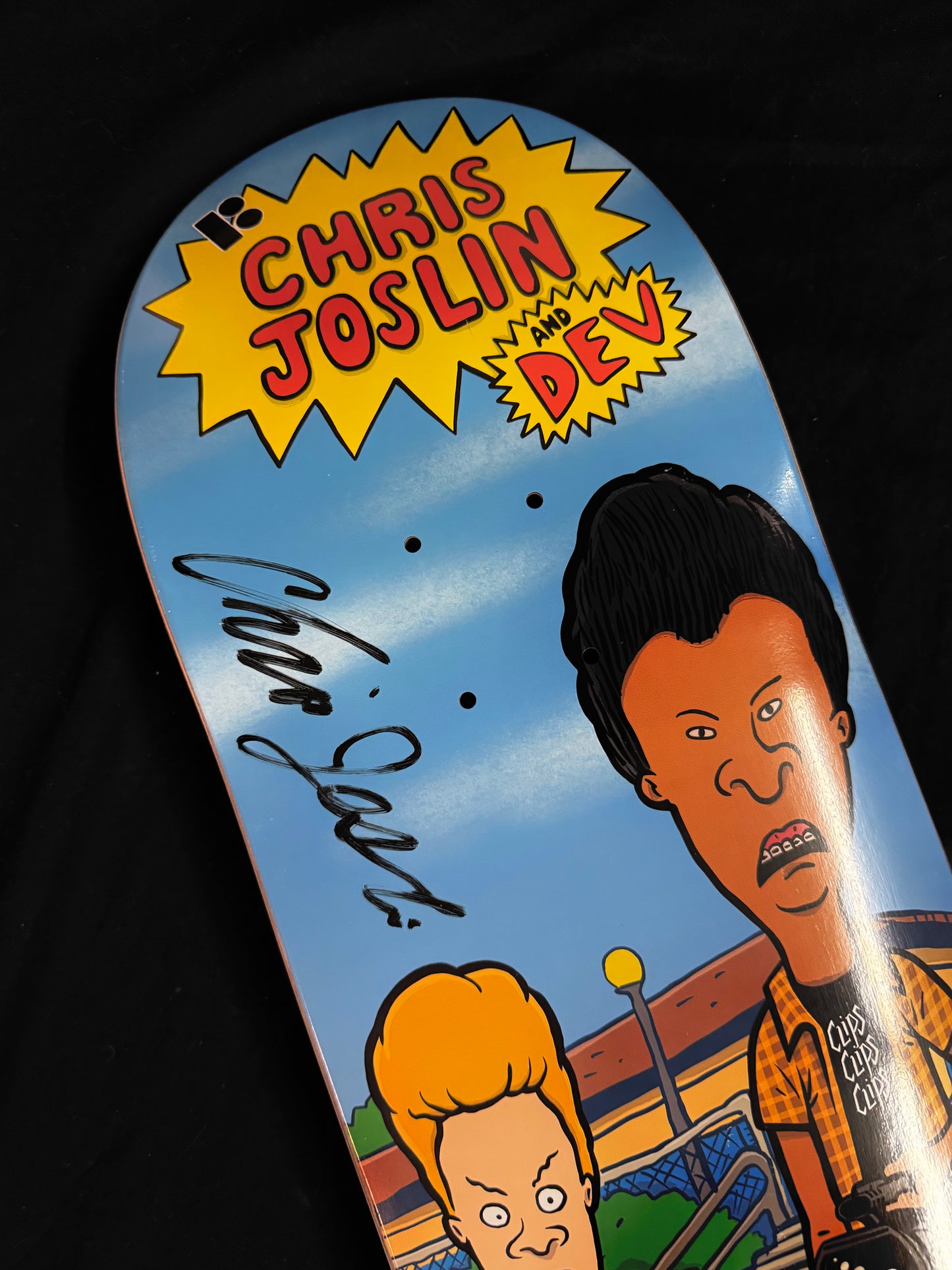 Signed Chris Joslin Beavis Butthead Dev Tim Baron Plan B Autographed Skateboard Deck