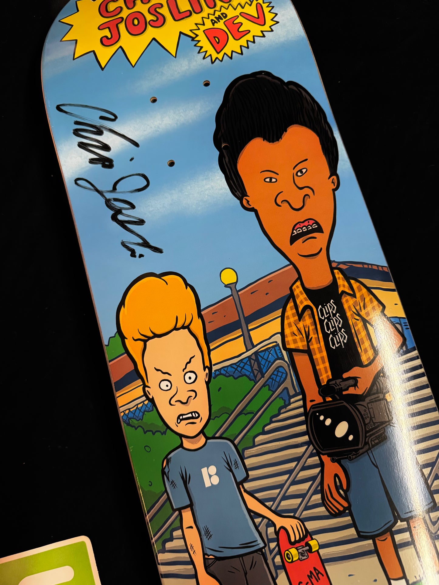Signed Chris Joslin Beavis Butthead Dev Tim Baron Plan B Autographed Skateboard Deck