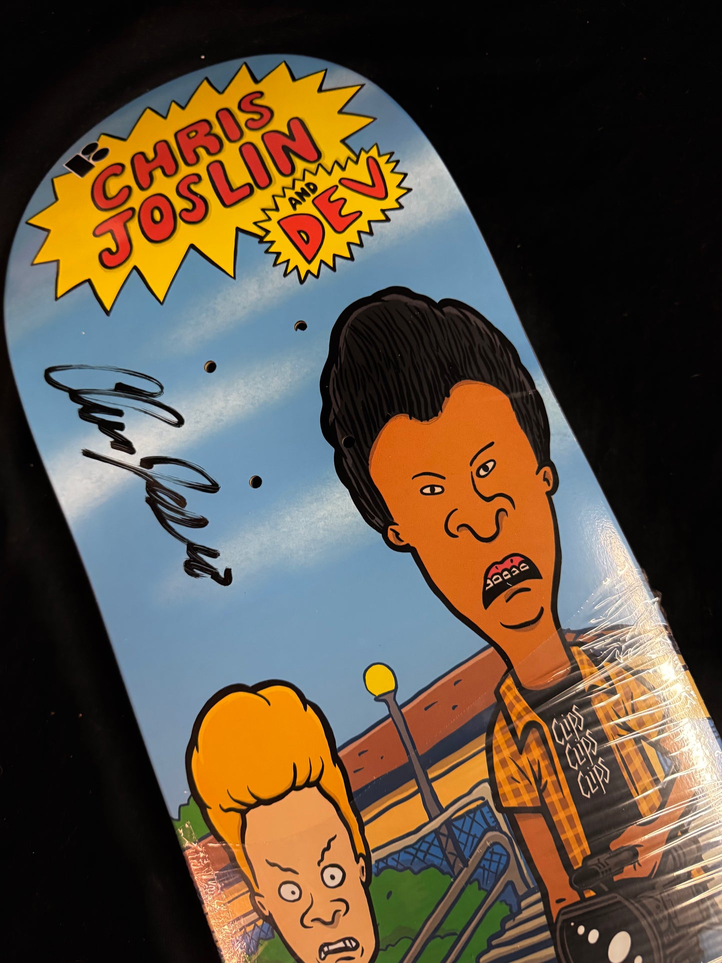 Signed Chris Joslin Beavis Butthead Dev Plan B Autographed Skateboard Deck