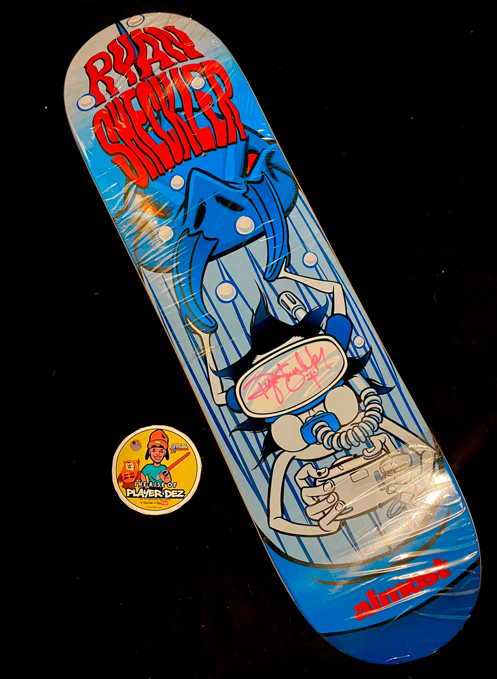 Signed Ryan Sheckler Autographed Skateboard Deck Almost Underwater Snorkel Pro Model