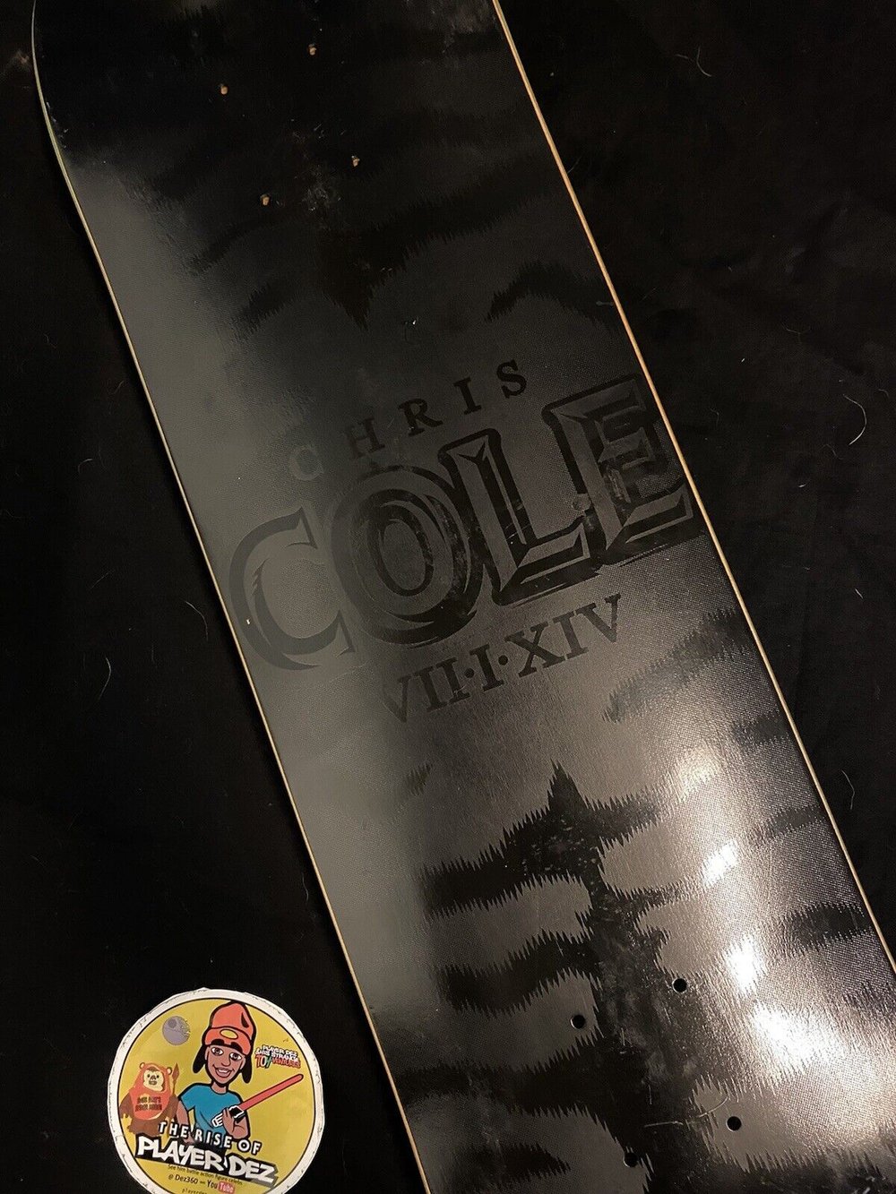 Signed Chris Cole Zero Blackout Autographed Skateboard Deck 2014