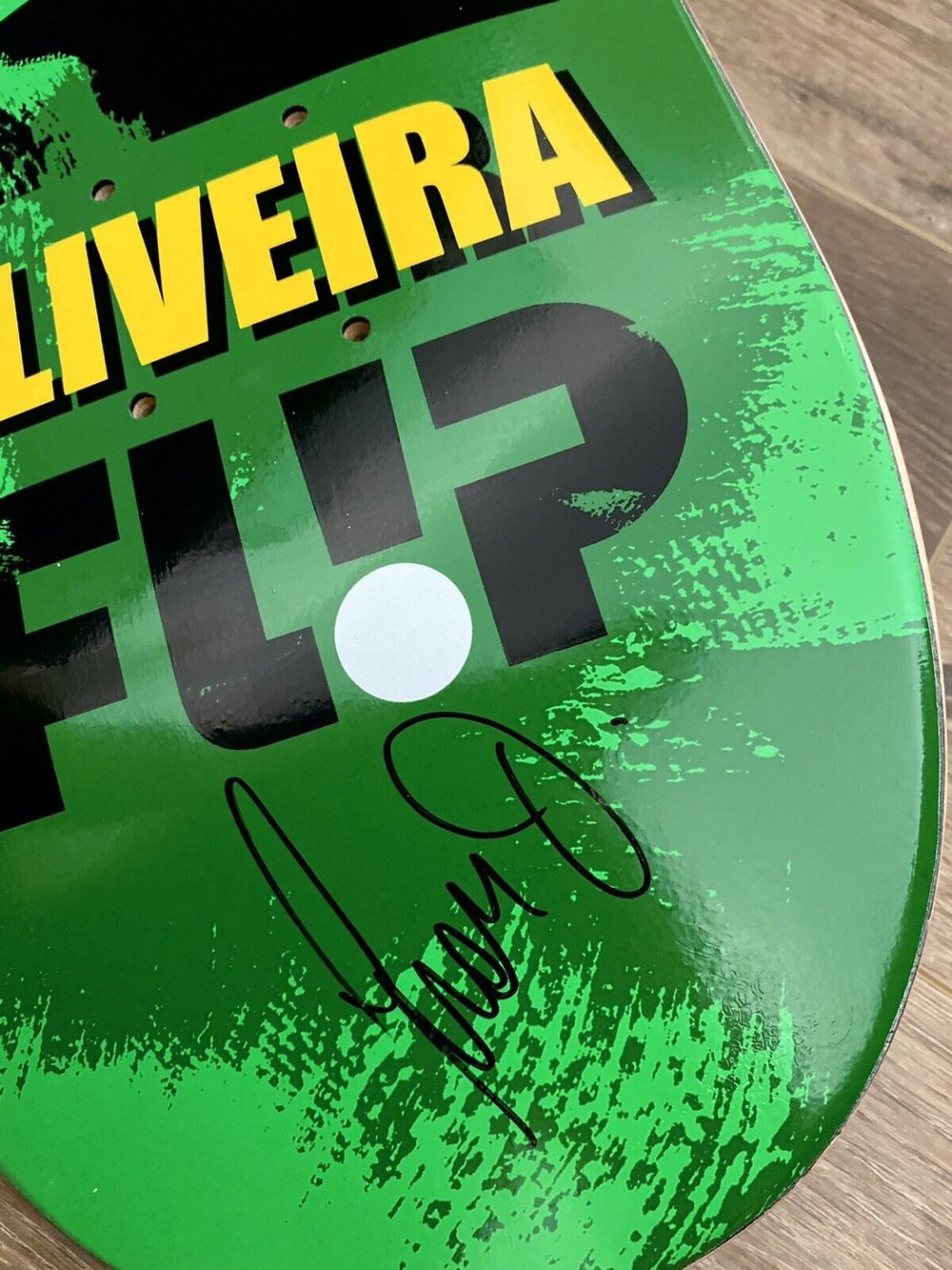 Signed Luan Oliveira Flip Autographed Skateboard Deck Oliviera Brazil Flag