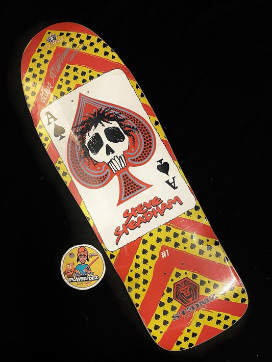 Signed Steve Steadham Ace Of Spades Shaped Autographed Skateboard Deck Powell #1