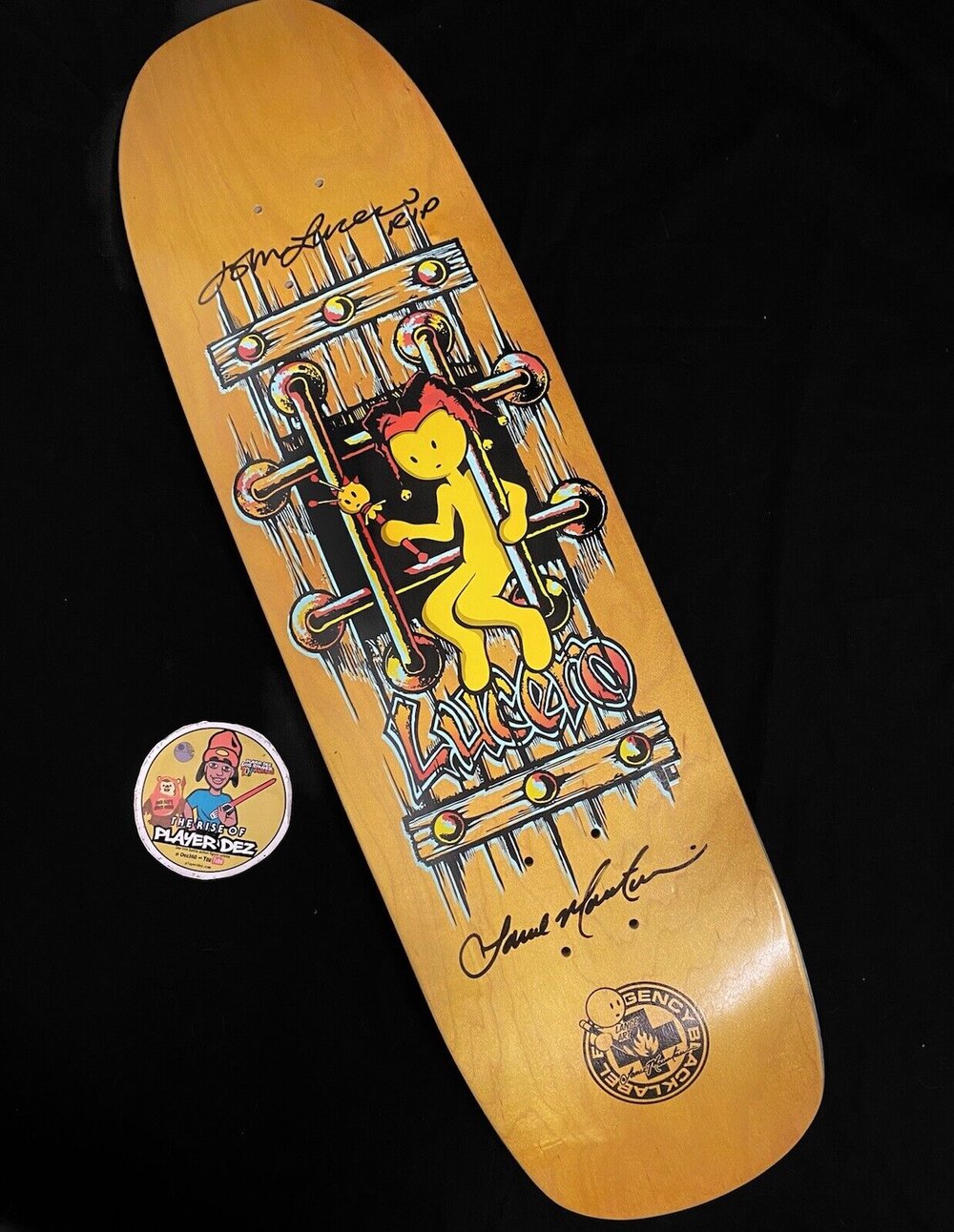 Signed Lance Mountain John Lucero Black Label Autographed Skateboard Deck Doughboy