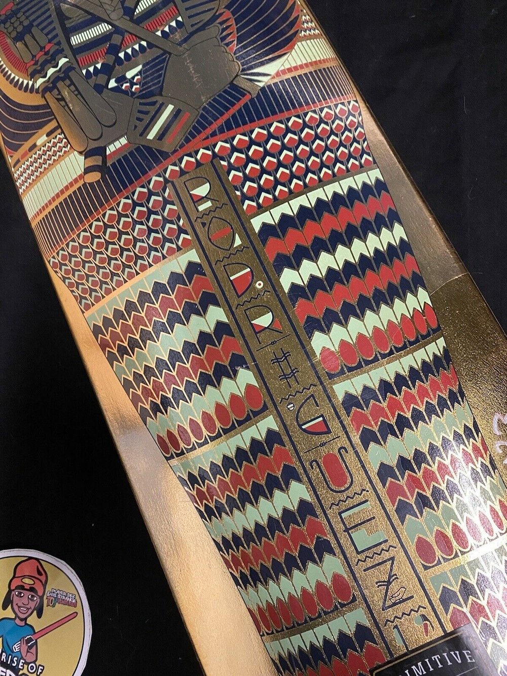 Signed Paul Rodriguez Primitive Autographed Skateboard Deck 8.25 Egyptian Pharoah Gold Foil Coffin