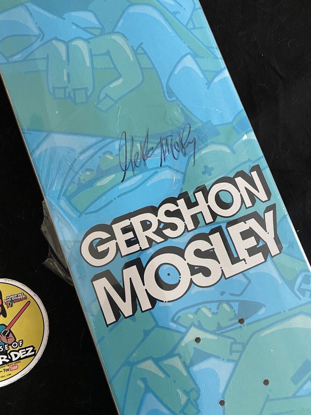 Signed Gershon Mosley LDRS Autographed Skateboard Deck Blue Pro Model