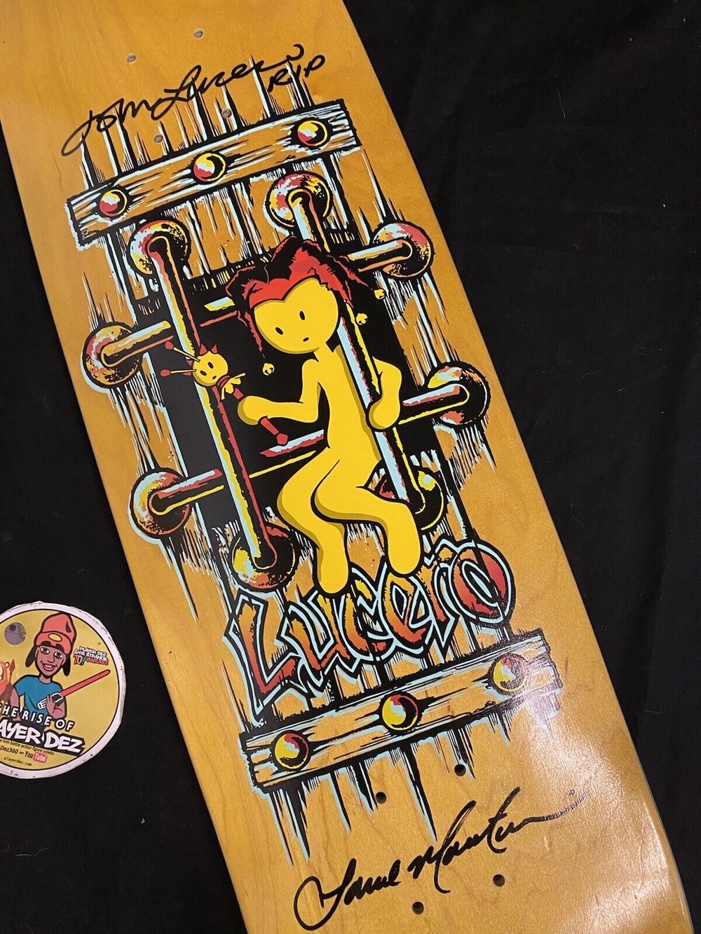 Signed Lance Mountain John Lucero Black Label Autographed Skateboard Deck Doughboy