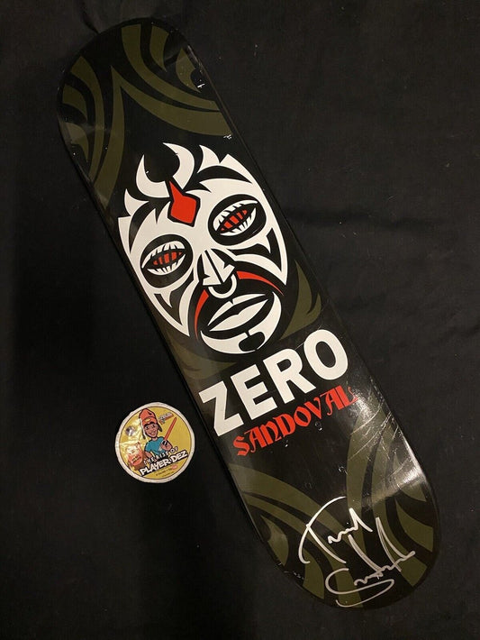 Signed Tommy Sandoval Zero Autographed Skateboard Deck Vintage Wrestling Luchador