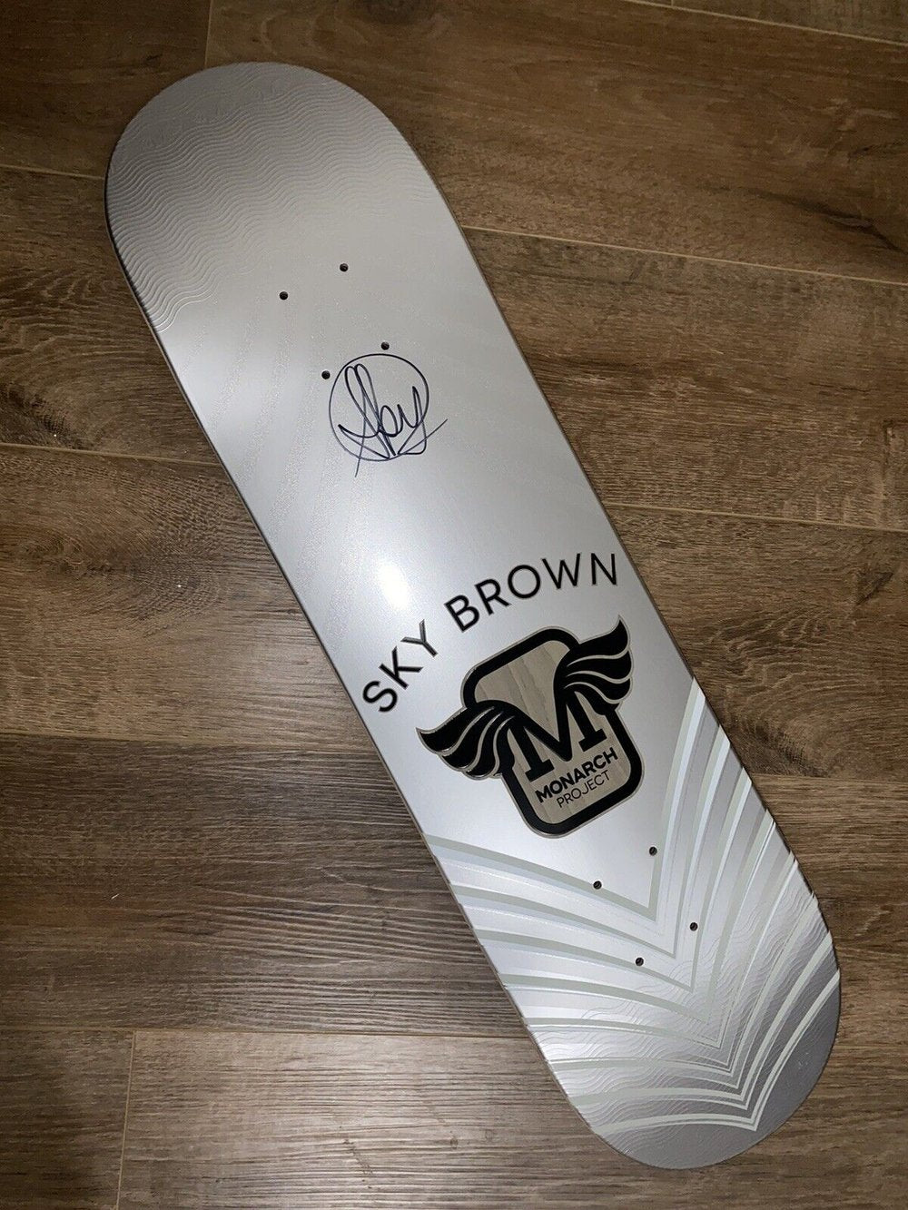 Signed Sky Brown Autographed Skateboard Deck Monarch Project 8.0 Silver