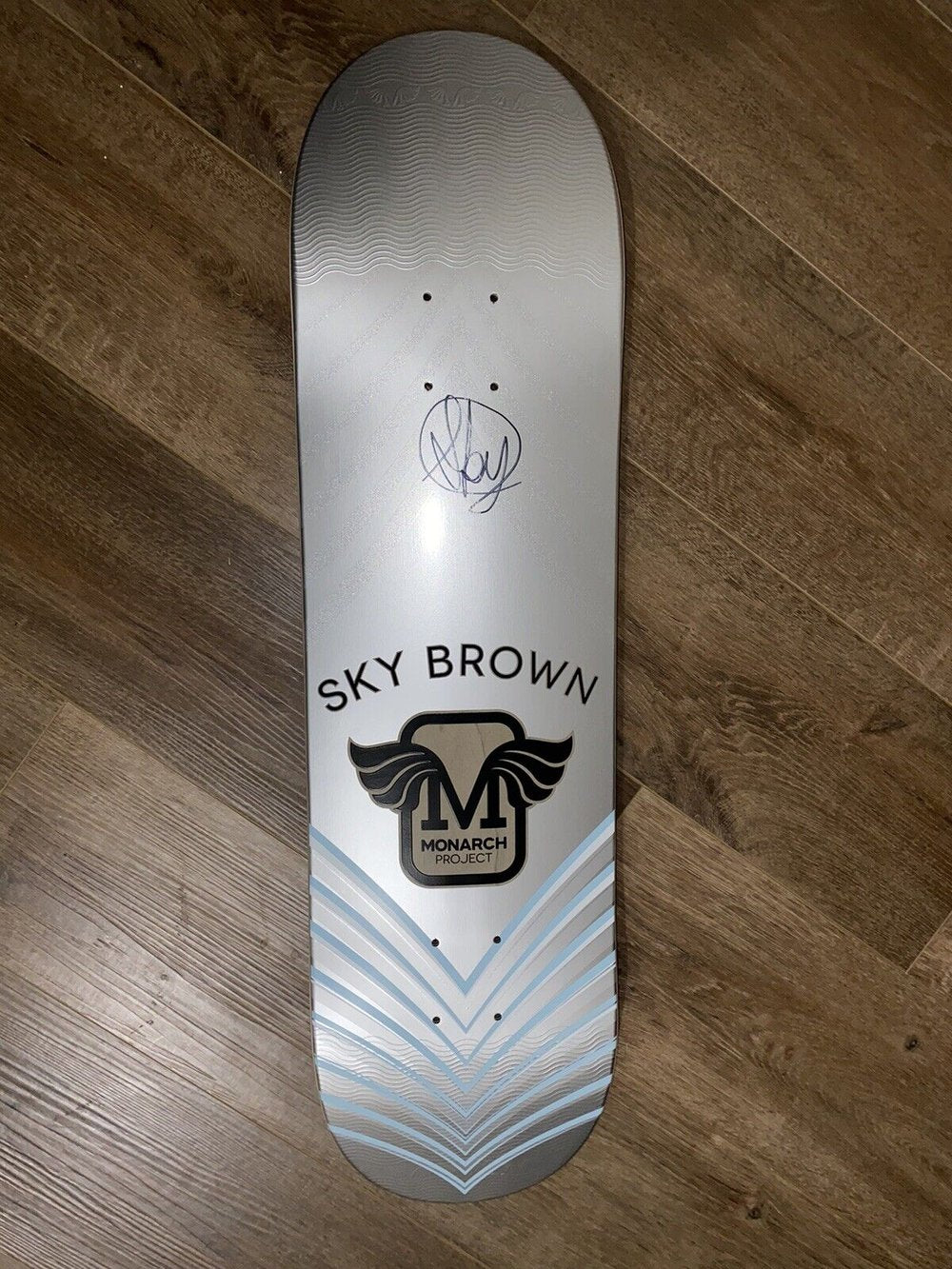 Signed Sky Brown Blue Autographed Skateboard Deck Monarch Project 8.25”