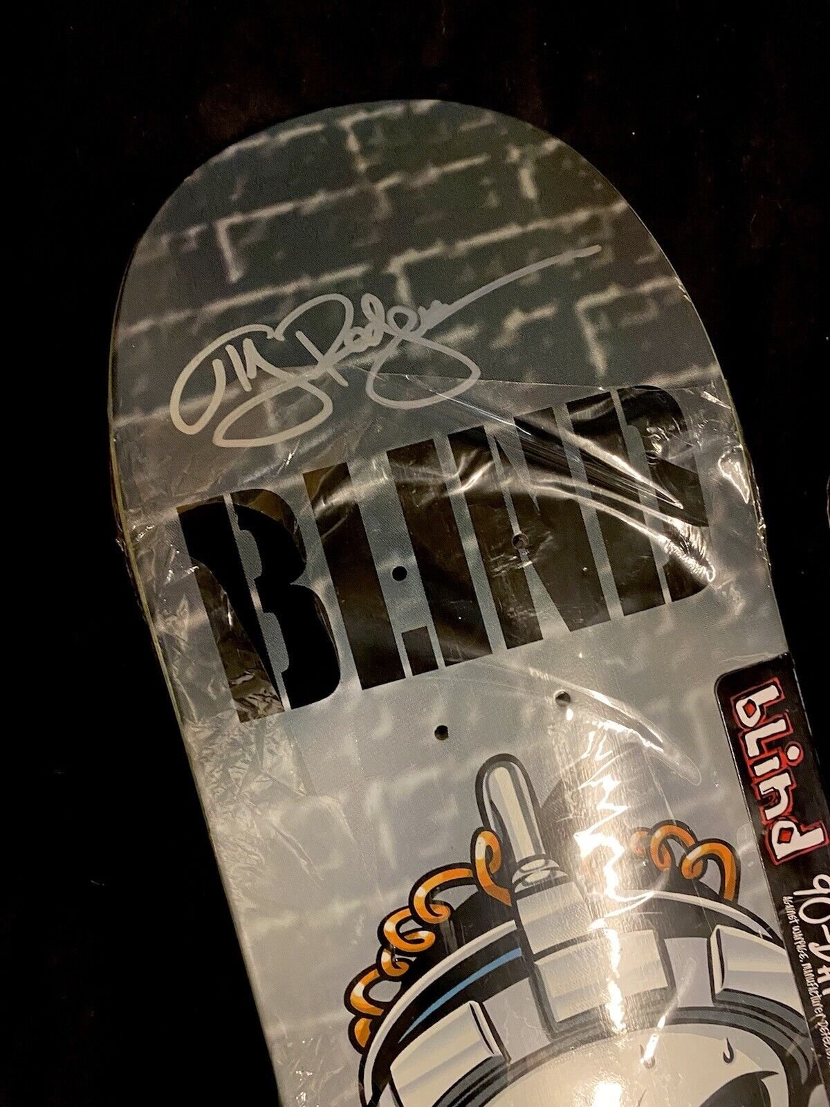 Signed TJ Rogers Blind Reaper Electric Chair Autographed Skateboard Deck