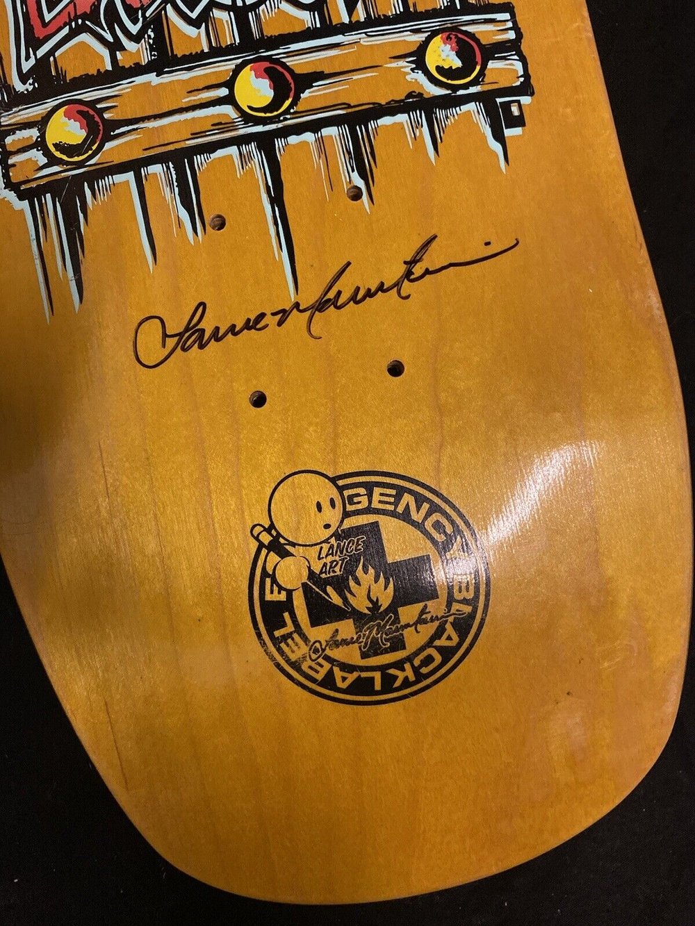 Signed Lance Mountain John Lucero Black Label Autographed Skateboard Deck Doughboy