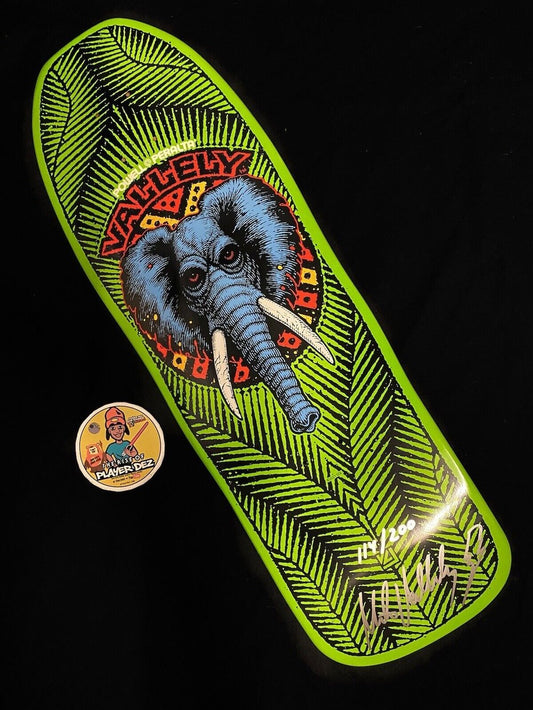 Signed Mike Vallely Lime Elephant Autographed Skateboard Deck Powell Peralta