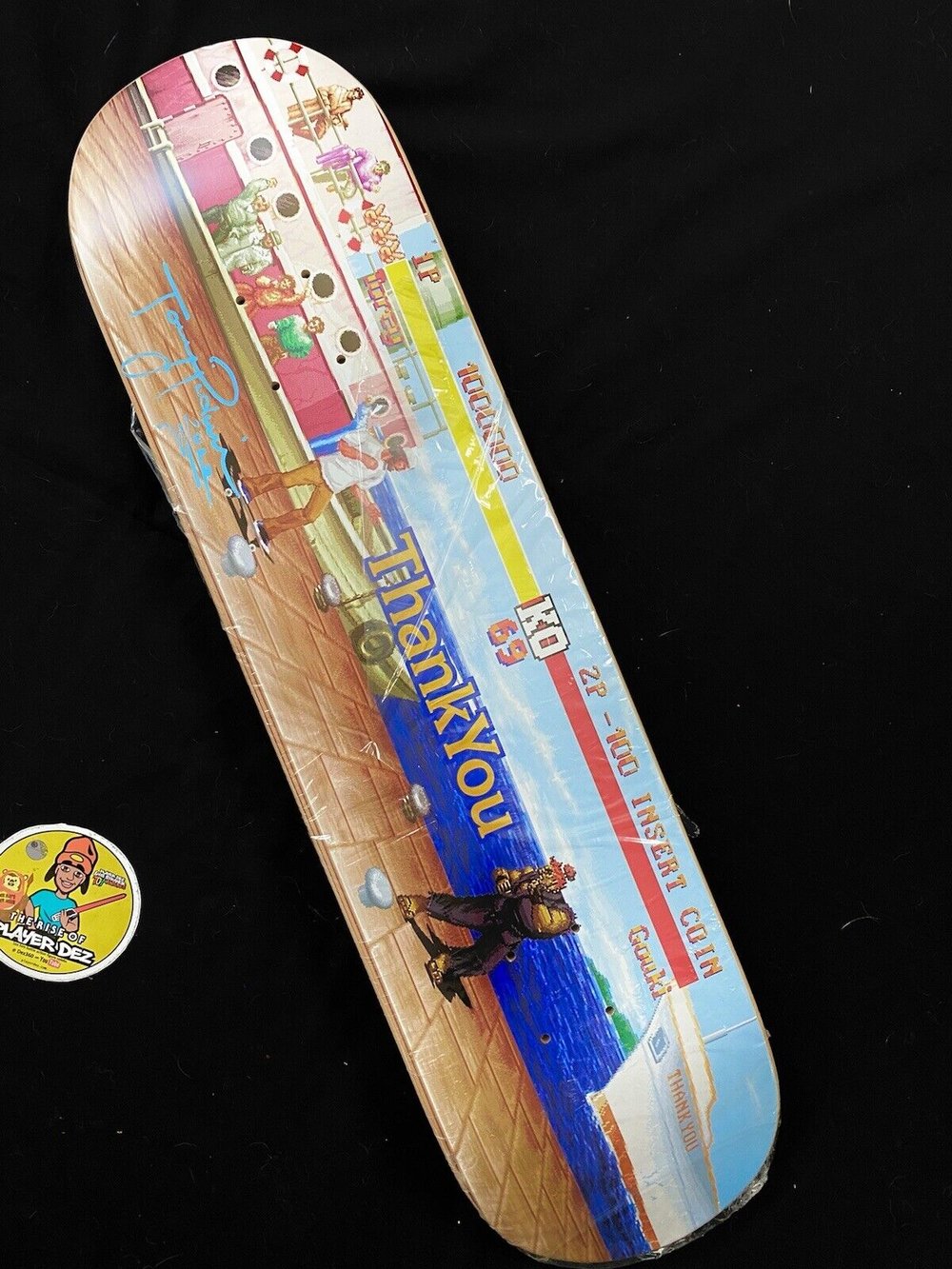 Signed Torey Pudwill Autographed Skateboard Deck Thank You Street Fighter