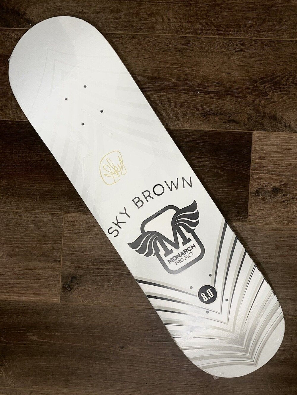 Signed Sky Brown Gold Monarch Project Autographed Skateboard Deck Pro Model 8"