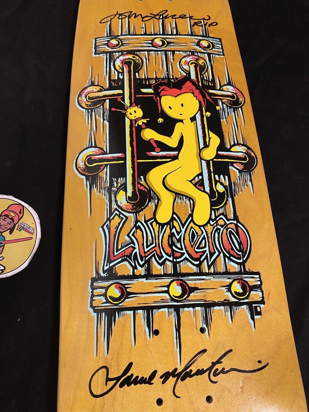 Signed Lance Mountain John Lucero Black Label Autographed Skateboard Deck Doughboy