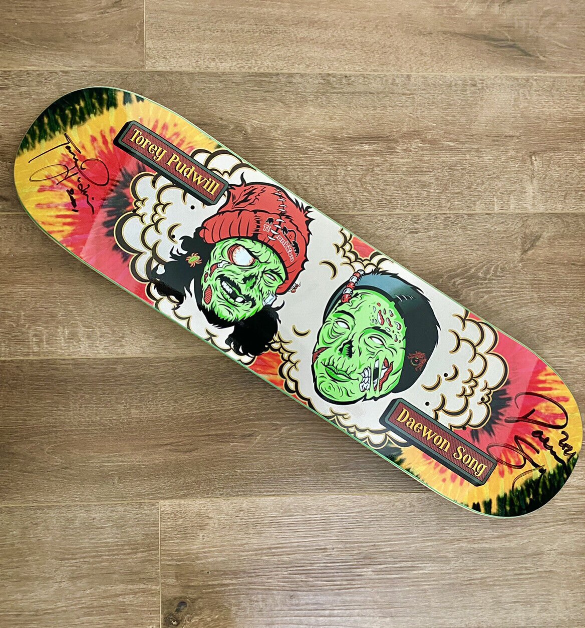 Signed Daewon Song Torey Pudwill Thank You Autographed Skateboard Deck ZomBuddies