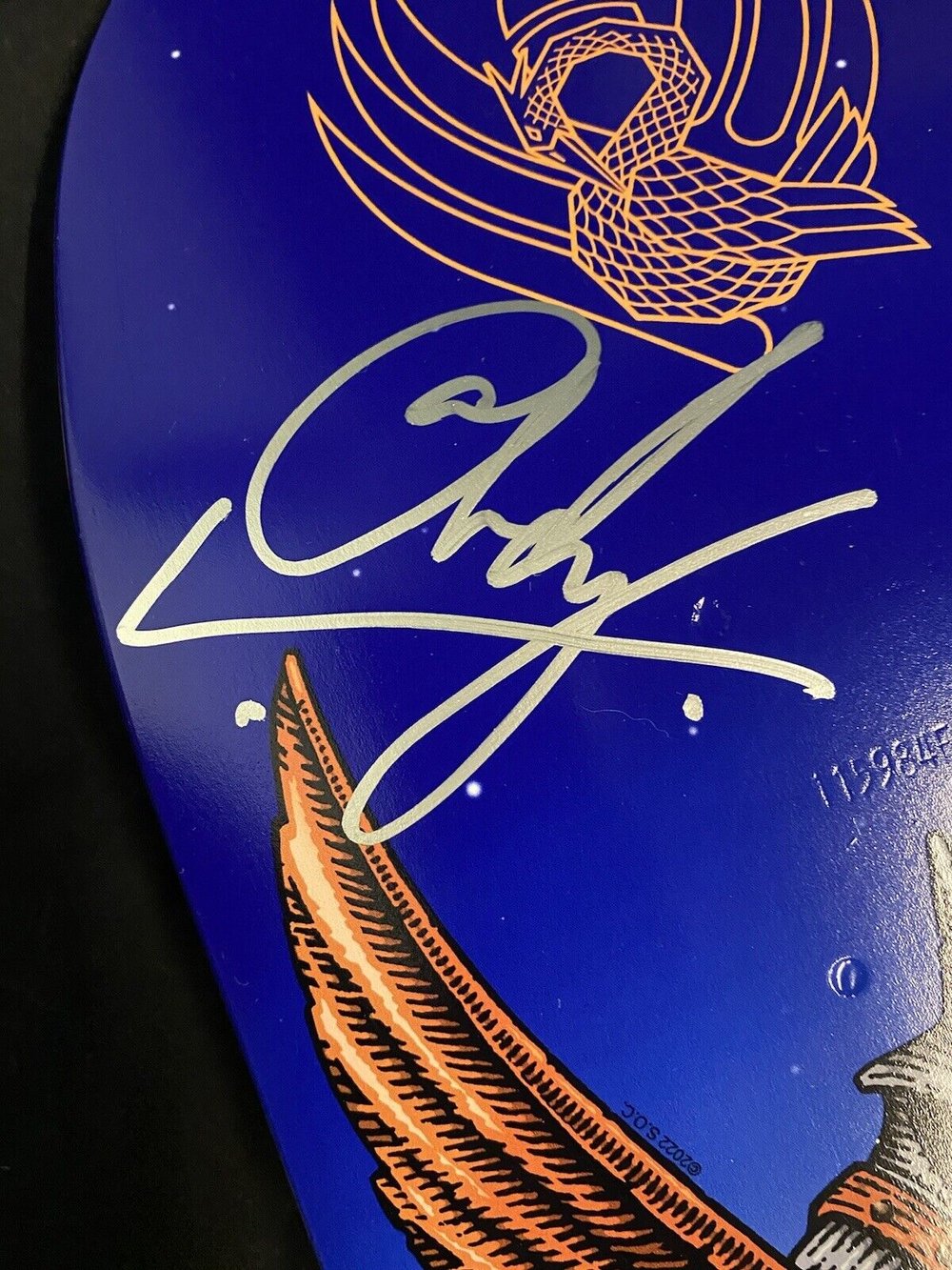 Signed Andy Anderson Autographed Skateboard Deck 9.13 Heron 2 Powell Peralta Flight Carbon FIber