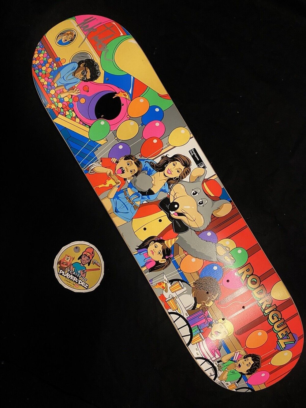 Signed Nick Tucker Primitive Chuck E Cheese Autographed Skateboard Deck SLICK EDITION