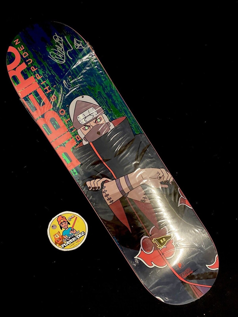 Signed Carlos Ribeiro Primitive Autographed Skateboard Deck Unreleased Sample Naruto Shippuden