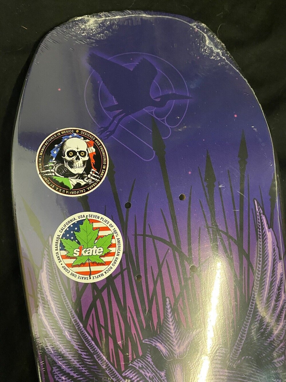 Signed Andy Anderson Heron 8.45 Powell Peralta Autographed Skateboard Deck Purple Blue Ink