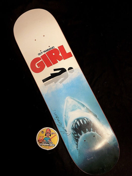 Signed Guy Mariano Jaws Shark Girl Autographed Skateboard Deck Pretty Sweet