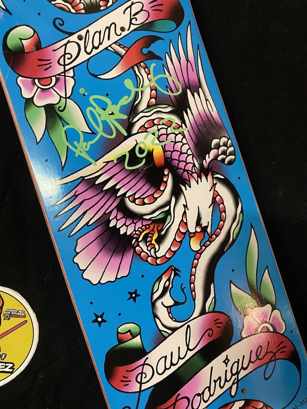 Signed Paul Rodriguez Plan B Autographed Skateboard Deck PROD Traditional Art