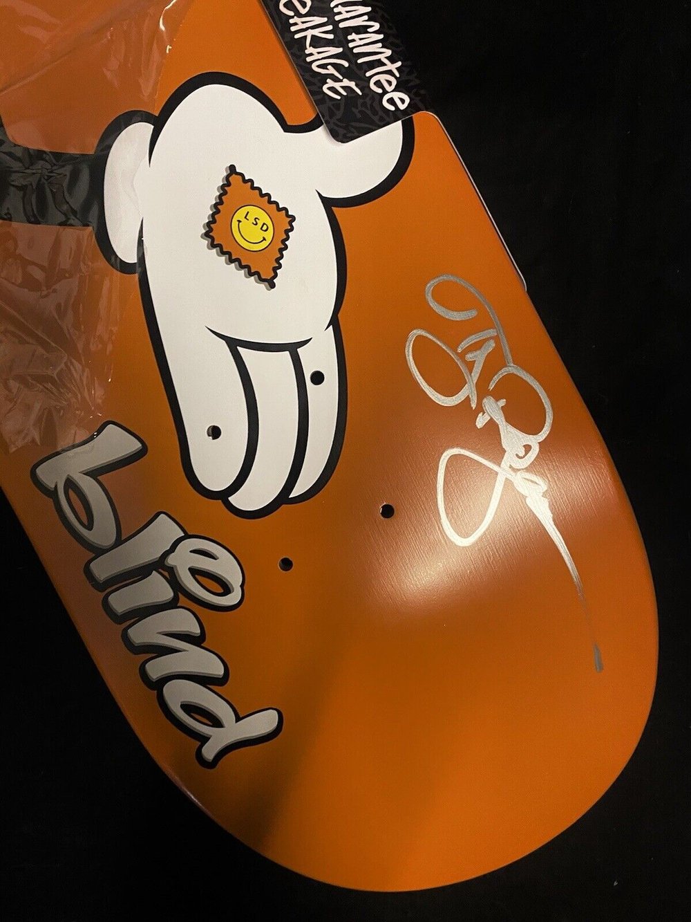 Signed TJ Rogers Blind Autographed Skateboard Deck Reaper LSD Tabs